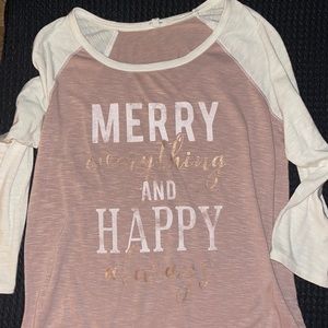 Christmas 3/4 length sleeve top